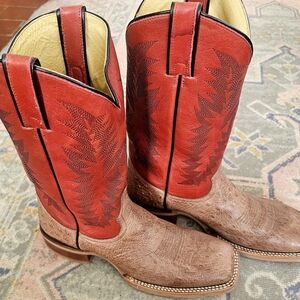 Justin Smooth Ostrich Men's Boots